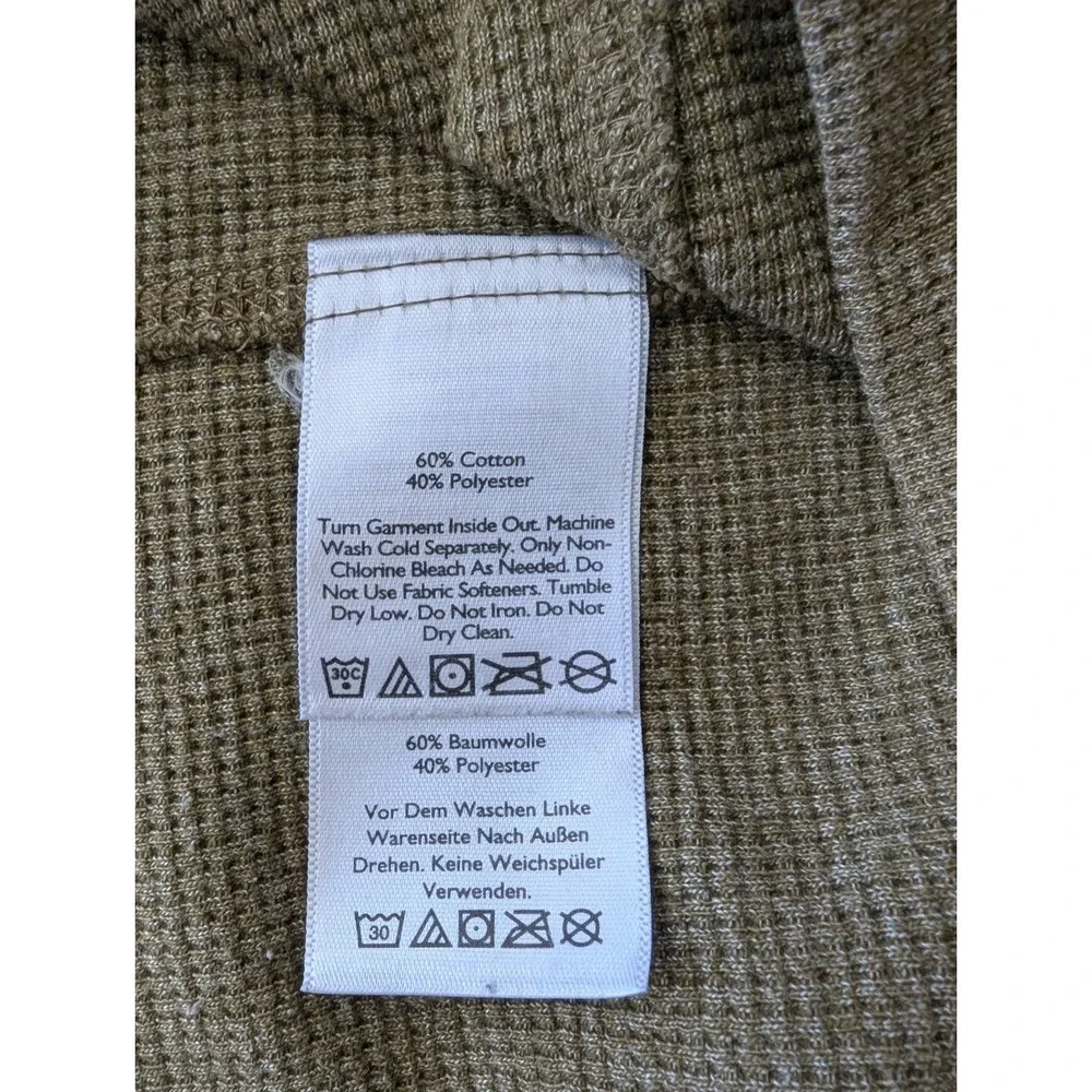 Eddie Bauer Men's Sz M  Pullover Sweater Crew Neck Thermal Cotton Green Solid - Picture 6 of 8